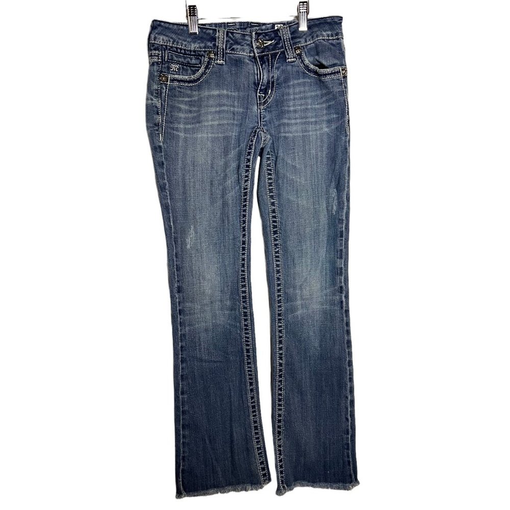 Women's Miss Me Distressed and Embellished Boot Cut Jeans Size 28